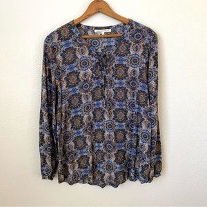 Daniel Rainn Blouse with Jewel tones in Paisley Mandala Kaleidoscope Fabric